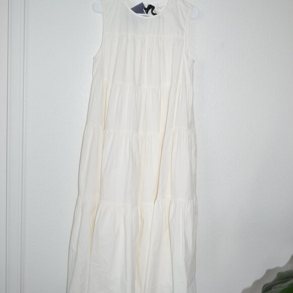 POMANDER PLACE Tuckernuck White Sleeveless Carmen Maxi Dress w Pockets L NWT - Picture 4 of 16